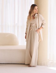Calça Pantalona Reine - Natural - M