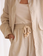 Calça Pantalona Reine - Natural - M