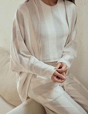 Cardigan Listrado Grazi - Natural - P