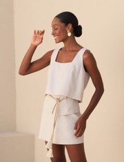 Cropped Alfaiataria Nadia - Bege Claro - GG