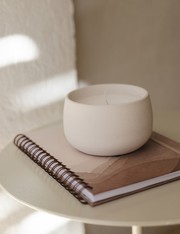 Vela Com Suporte Em Ceramica m - Natural - U