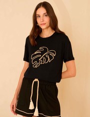 T-Shirt Bordada Viver - Preto - PP