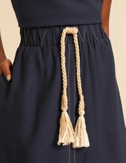 Saia Midi Agnes - Marinho - PP