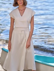 Saia Evasê Acacia - Bege Claro - PP