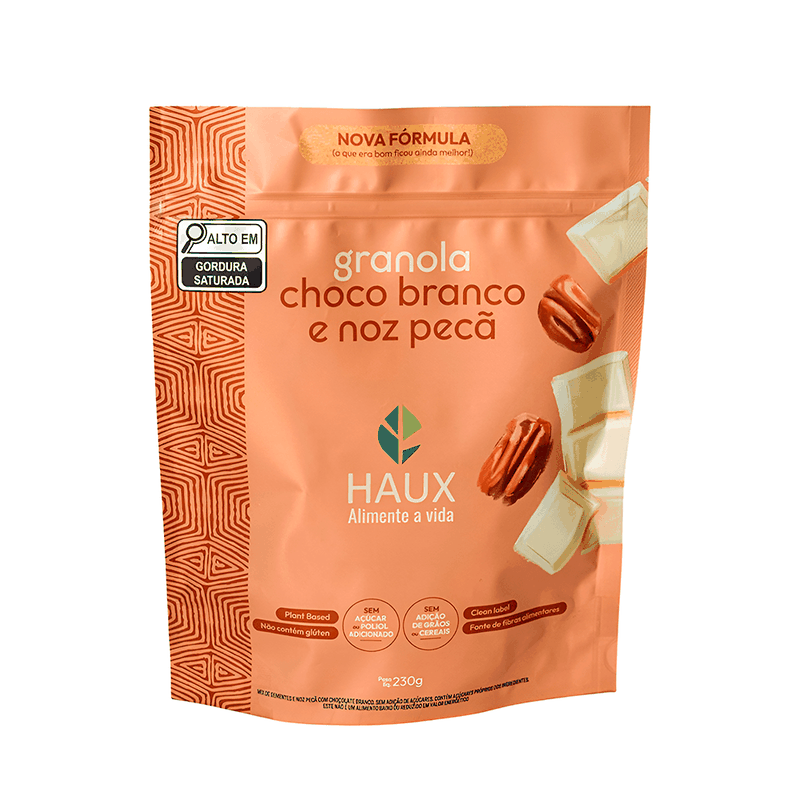 Granola Haux com Chocolate Branco e Noz-Pecã – 230g - Casa Santa Luzia