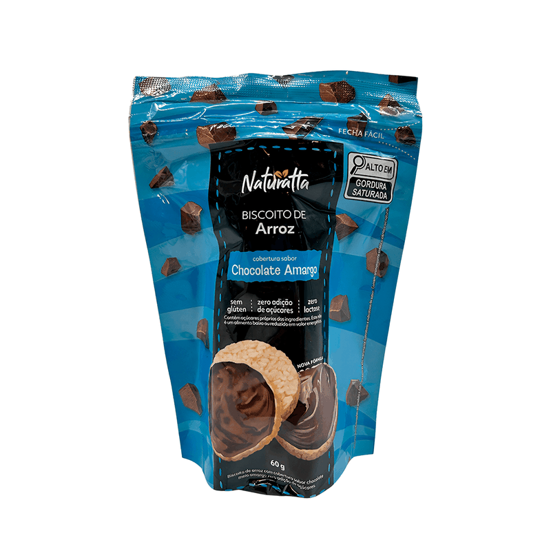 Biscoito de Arroz com Cobertura de Chocolate Amargo Naturatta