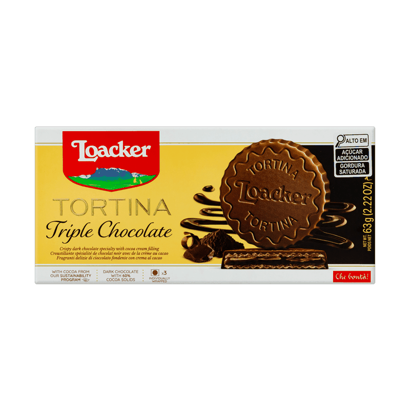 Tortina Triple Chocolate Loacker 63g - Casa Santa Luzia