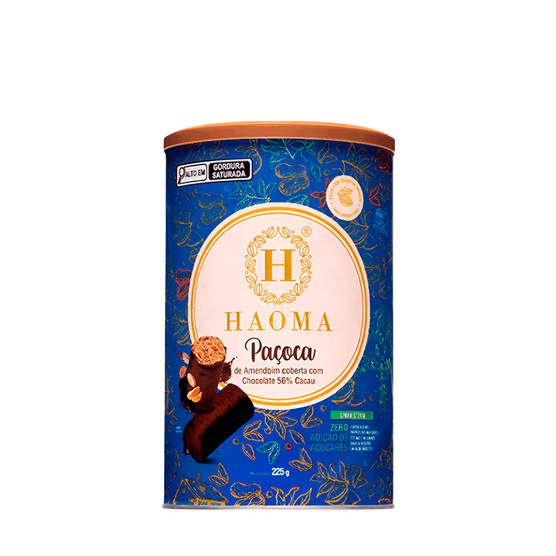 Paloma cap 平大路えみ Paçoca Chocolate 56% Zero Açúcar Haoma - 225g - Casa Santa Luzia