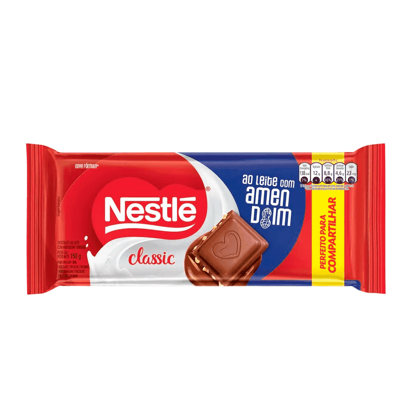 Chocolate ao Leite com Amendoim Classic Nestlé – 150g - Casa Santa