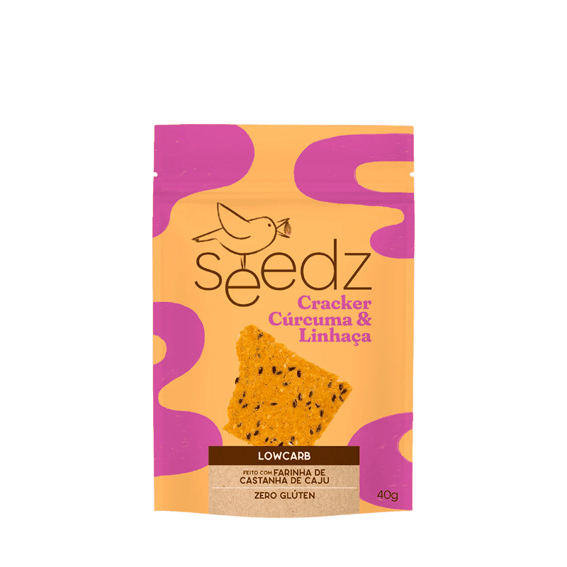 Biscoito Cracker Cúrcuma e Linhaça Seedz – 40g - Casa Santa Luzia