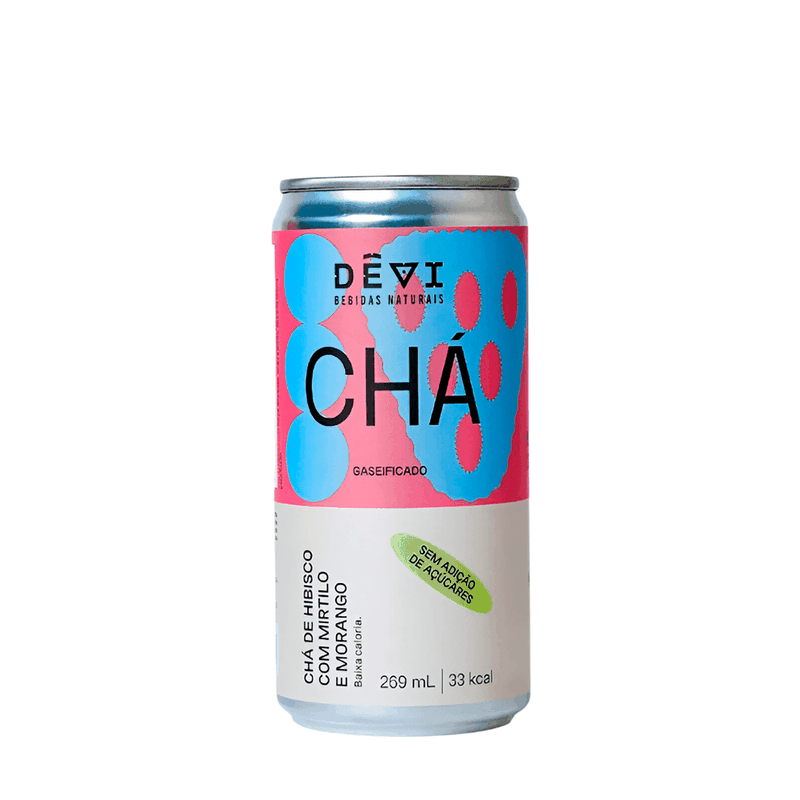 Chá Gaseificado de Hibisco, Mirtilo e Morango Devi -269ml - Casa