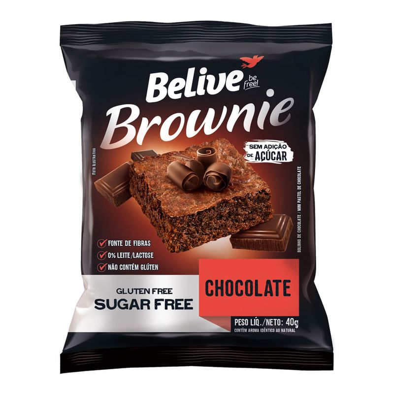 Brownie Belive Sem Glúten e Lactose Chocolate 40g - Casa Santa Luzia