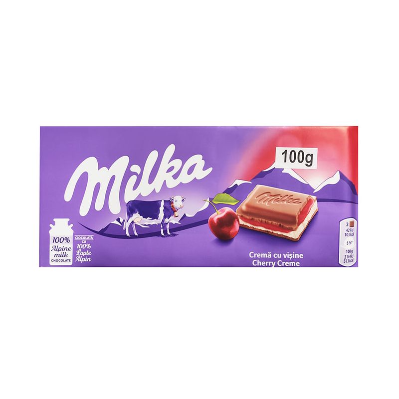 Chocolate com Creme de Cereja Milka 100g - Casa Santa Luzia