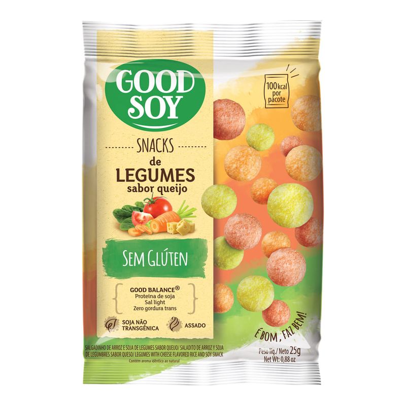 Snack De Soja Legumes Ao Queijo Sem Glúten Good Soy 25g - Casa