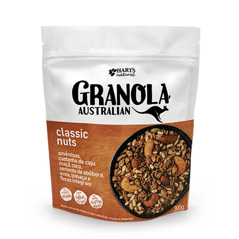 Granola Classic Nuts Sem Glúten Vegana Hart's Natural 300g - Casa