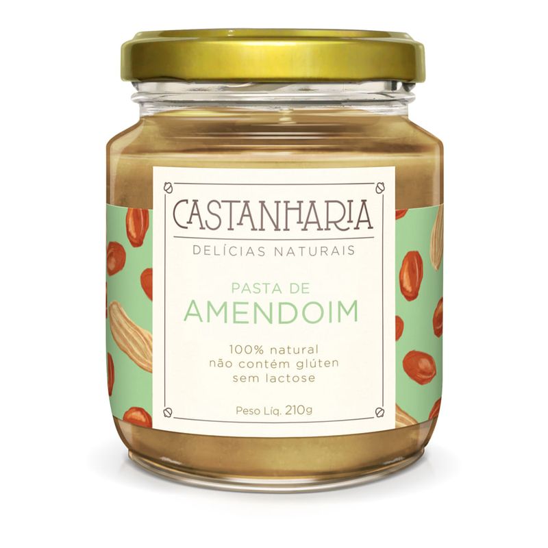 Pasta De Amendoim Sem Lactose Castanharia 210g - Casa Santa Luzia