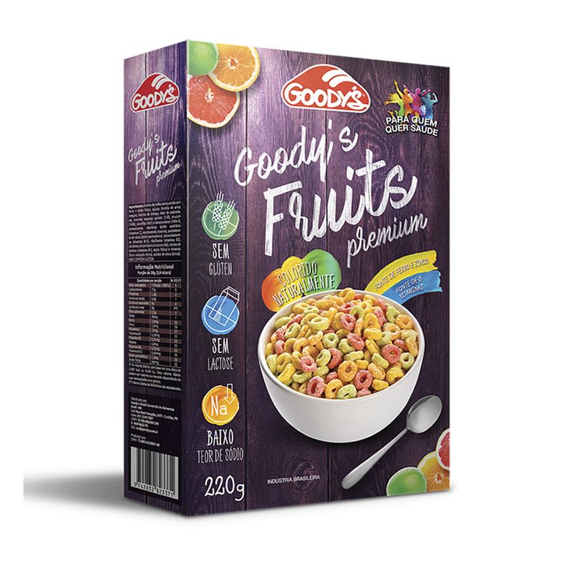 Cereal Sem Glúten e Lactose Fruits Premium Ball Goodys 220g - Casa