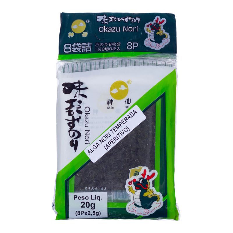 Alga Marinha Nori Temperada okazunori Shinsen 20g - Casa Santa Luzia