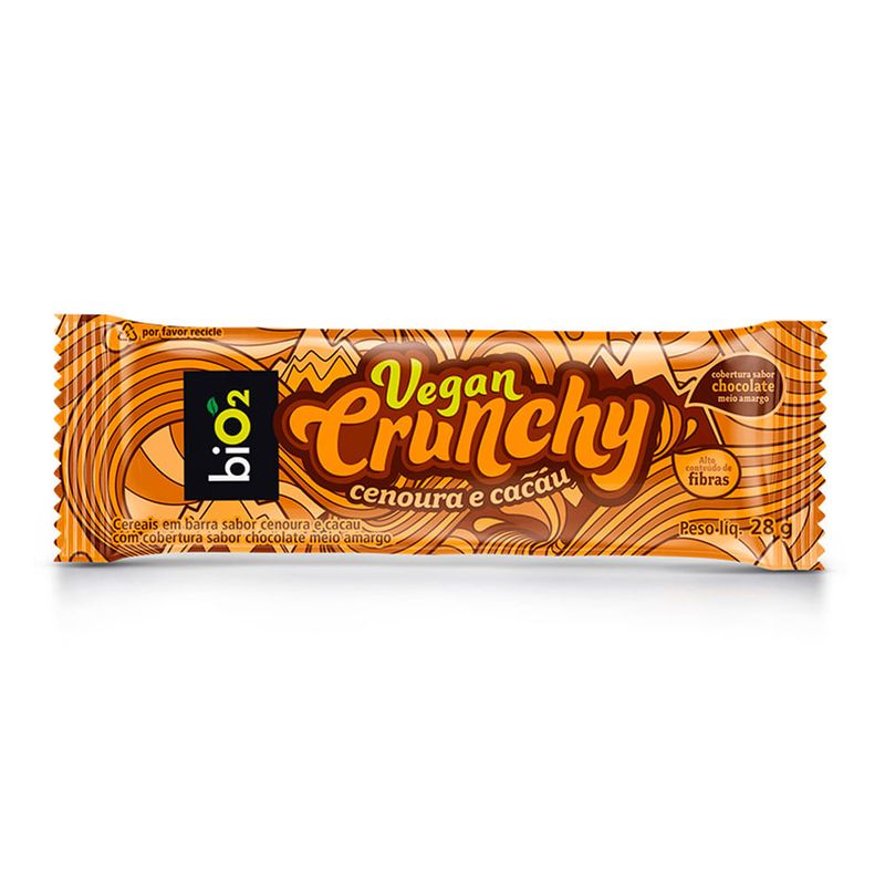 Barra de Cereal Cenoura e Cacau Vegano biO2 28g - Casa Santa Luzia