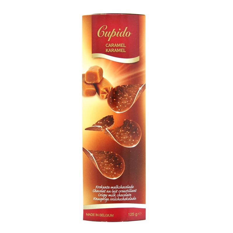 Folhas Crocantes de Chocolate e Caramelo Cupido 125g - Casa Santa