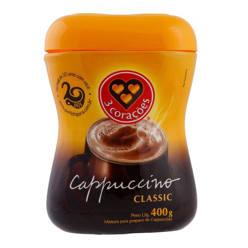 Cappuccino Classic 3Corações 400g - Casa Santa Luzia