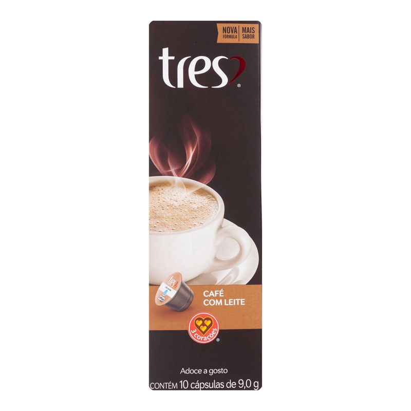 Café em Cápsulas Café Com Leite 3Corações 10un. - Casa Santa Luzia