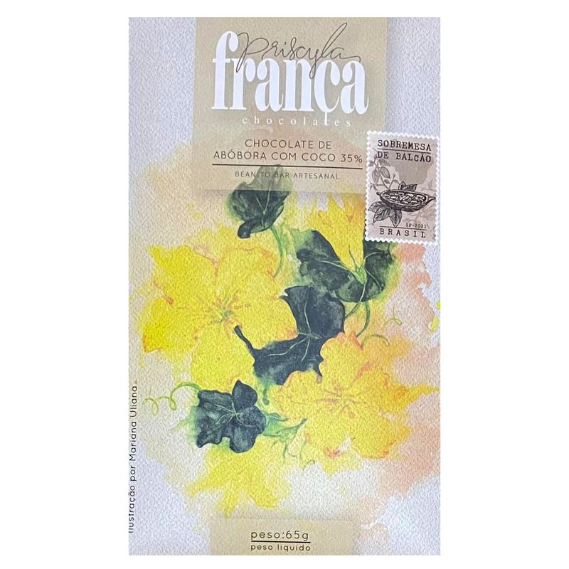 Chocolate de Abóbora Com Coco Priscyla França 65g - Casa Santa Luzia
