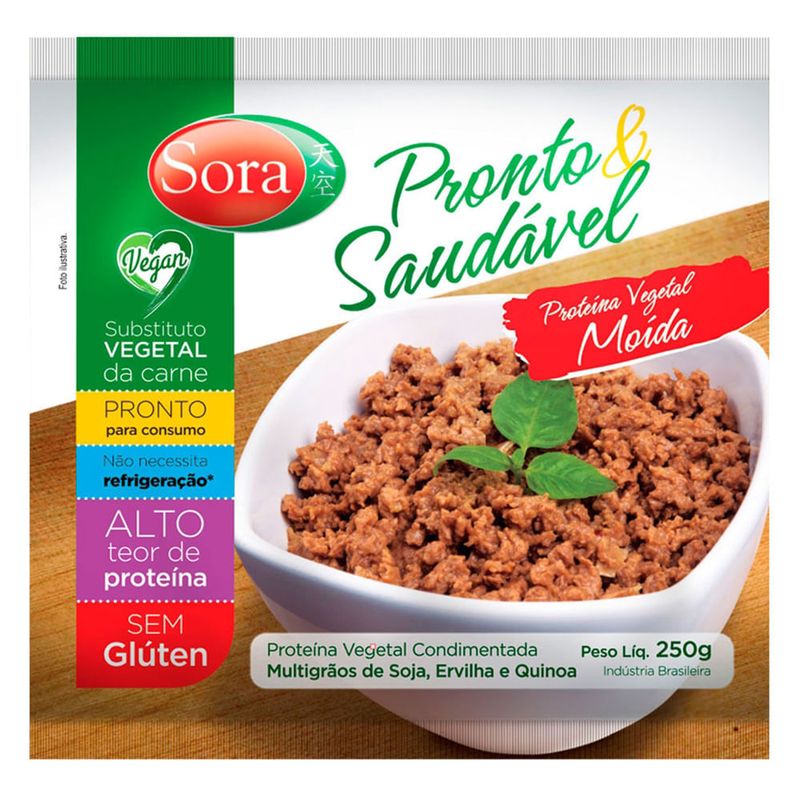 Proteína Vegetal Vegana Moída Sora 250g - Casa Santa Luzia