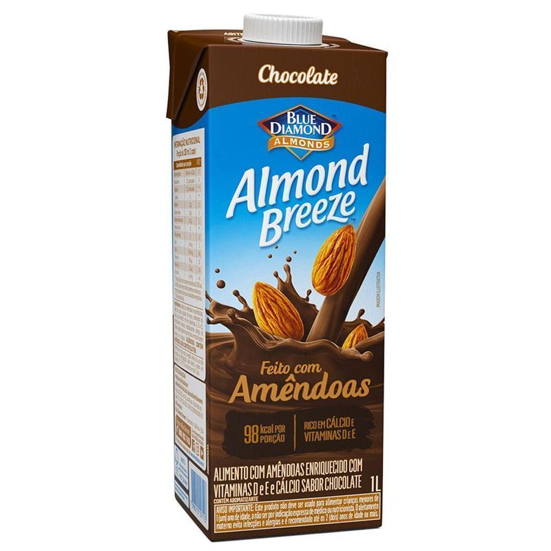 Bebida de Amêndoas Sabor Chocolate Vegana Almond Breeze 1L - Casa