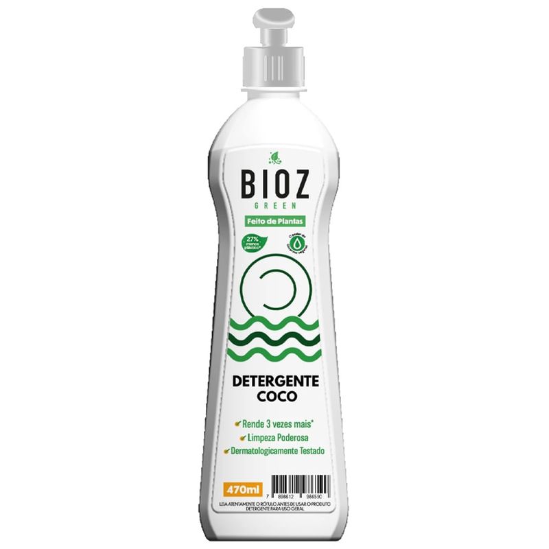 Detergente de Coco Vegano BioZ Green 470ml - Casa Santa Luzia