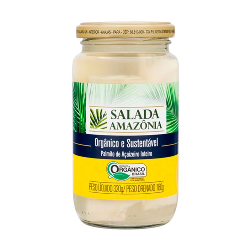 Palmito Inteiro Orgânico Salada Amazônia 320g - Casa Santa Luzia