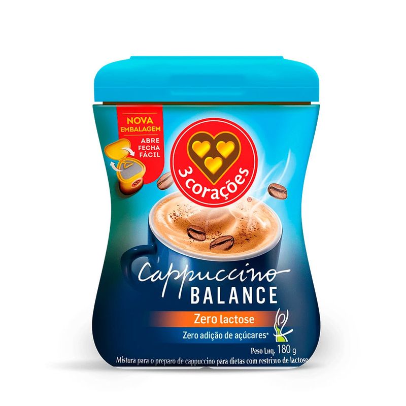 Cappuccino Zero 3 Corações – 180g - Casa Santa Luzia