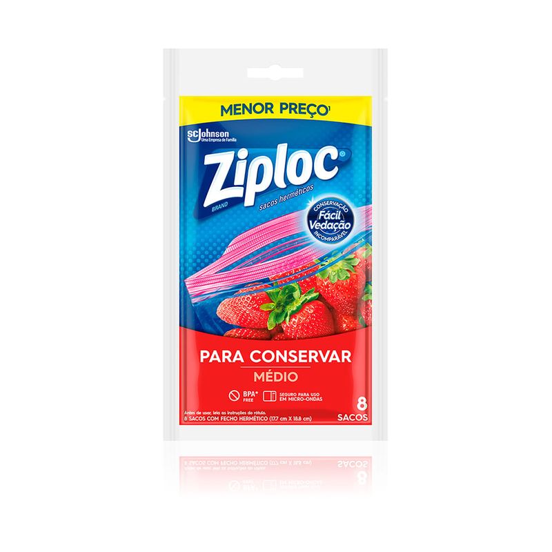 Sacos Herméticos Medio Ziploc 8 Unidades - Casa Santa Luzia