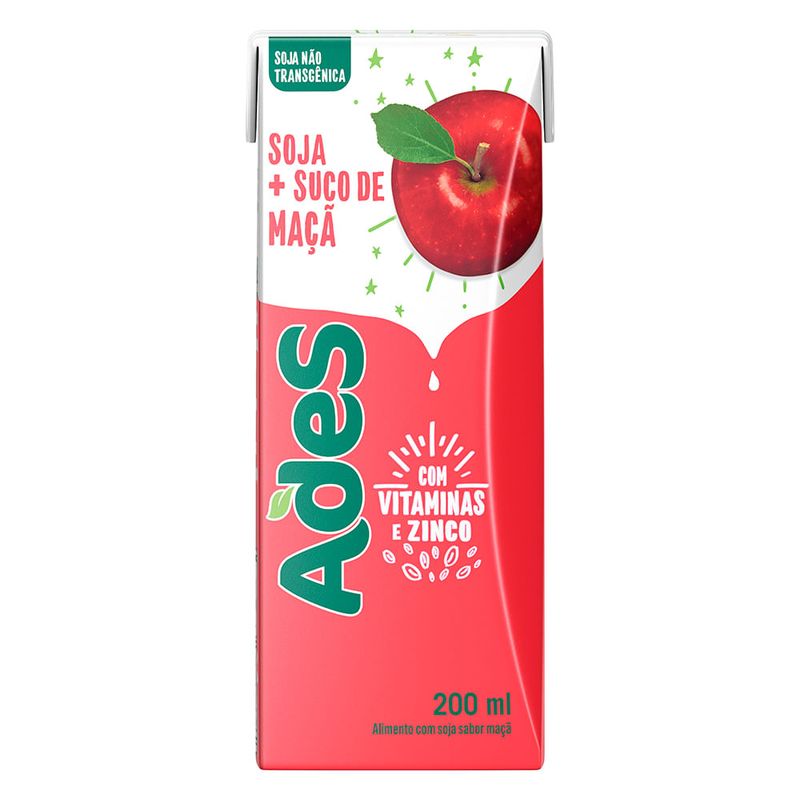 Bebida de Soja Sabor Maçã Ades 200ml - Casa Santa Luzia