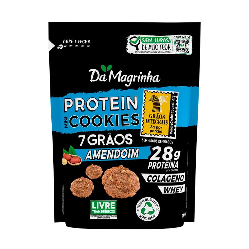 Cookies Protein 7 Grãos Amendoim Da Magrinha 100g - Casa Santa Luzia
