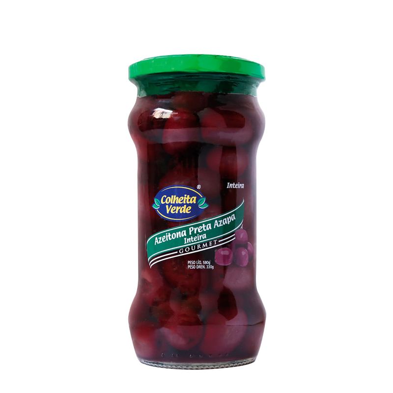 Azeitona Preta Azapa Inteira Colheita Verde 580g - Casa Santa Luzia Azeitona Preta Azapa Inteira Colheita Verde 580g - Casa Santa Luzia