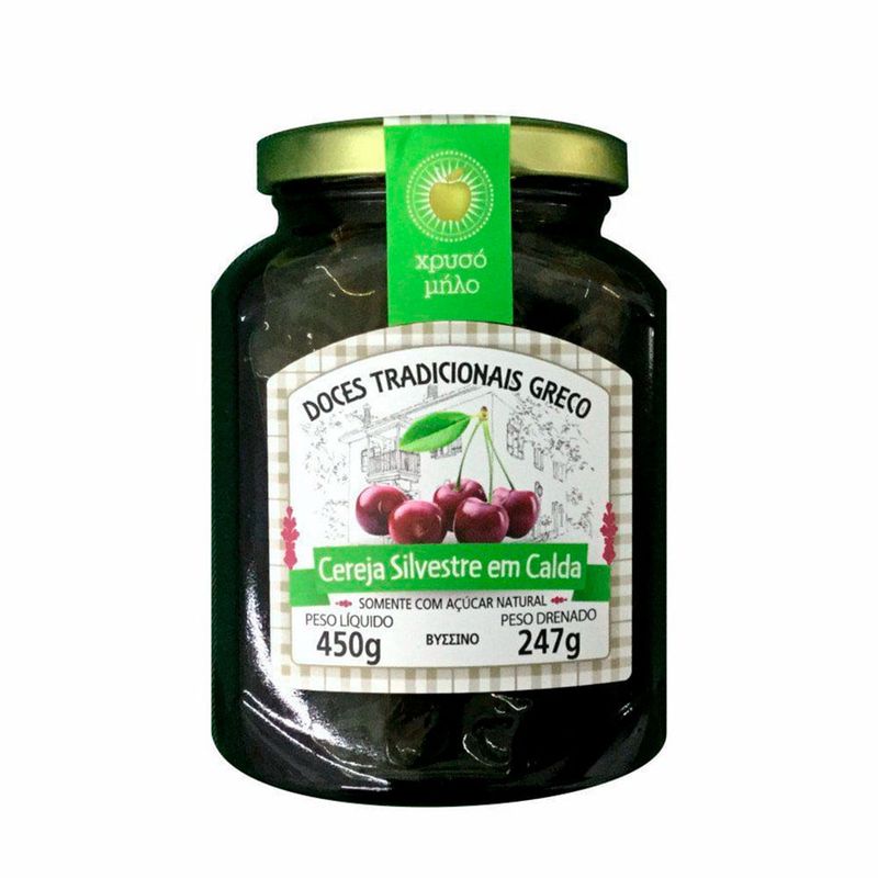 錫梨子地　400g Cereja Silvestre Em Calda Xriso Milo 450g - Casa Santa Luzia