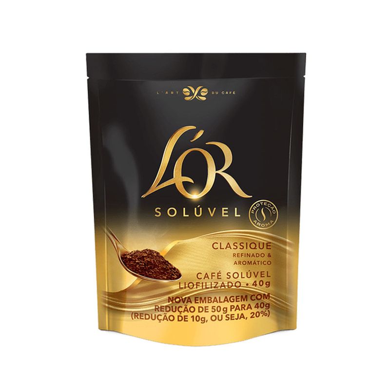 Café Solúvel L'or Classique Pouch 40g - Casa Santa Luzia