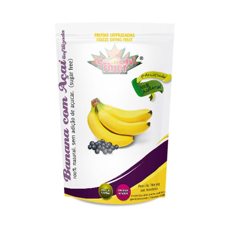 Banana Com Açaí Liofilizada Crock Fruit 30g - Casa Santa Luzia