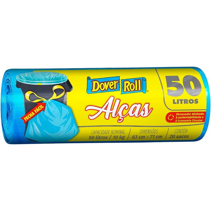 Saco de Lixo Com Alças Dover Roll 50L - Casa Santa Luzia