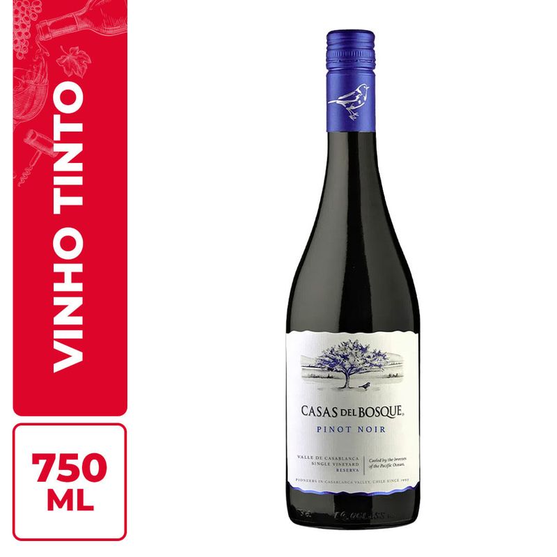 Vinho Tinto Pinot Noir Casas Del Bosque 750ml - Casa Santa Luzia