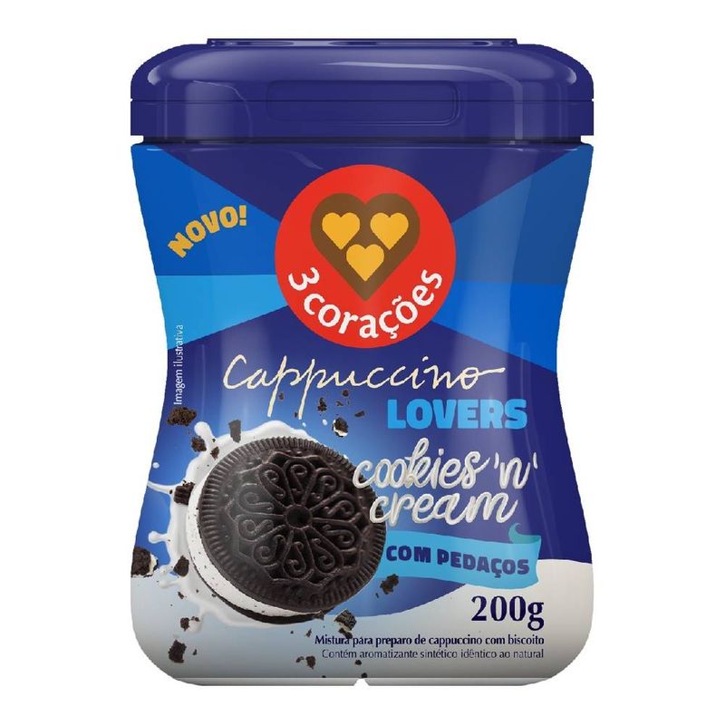Cappuccino Cookies'n Cream 3Corações 200g - Casa Santa Luzia
