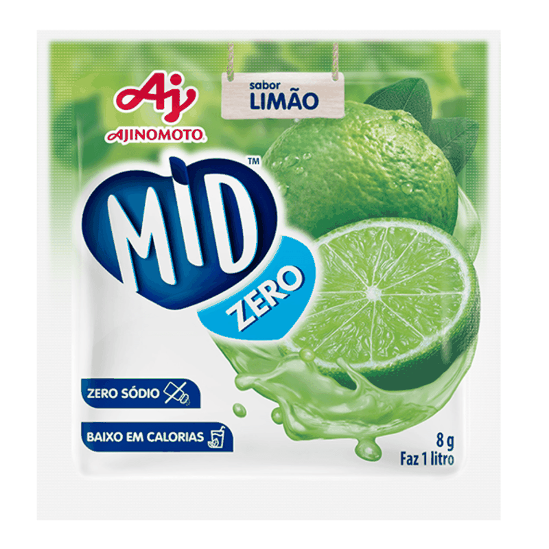 Refresco em Pó Sabor Limão Mid Zero 8g - Casa Santa Luzia
