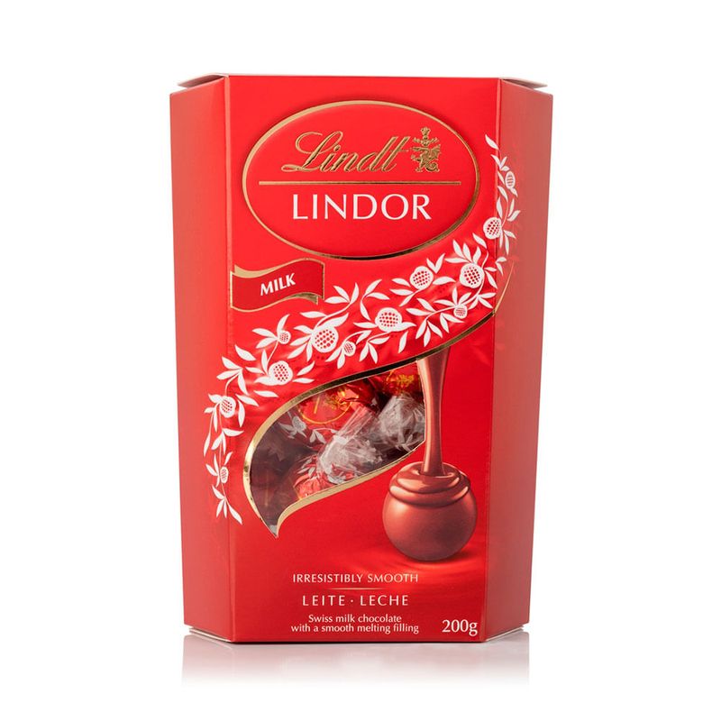 Chocolate Lindt Lindor Cornet Ao Leite 16 unidades 200g - Casa