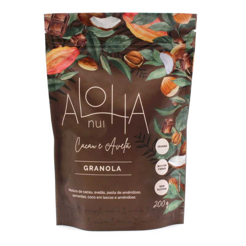 Granola com Cacau e Avelã Aloha Nui 200g - Casa Santa Luzia