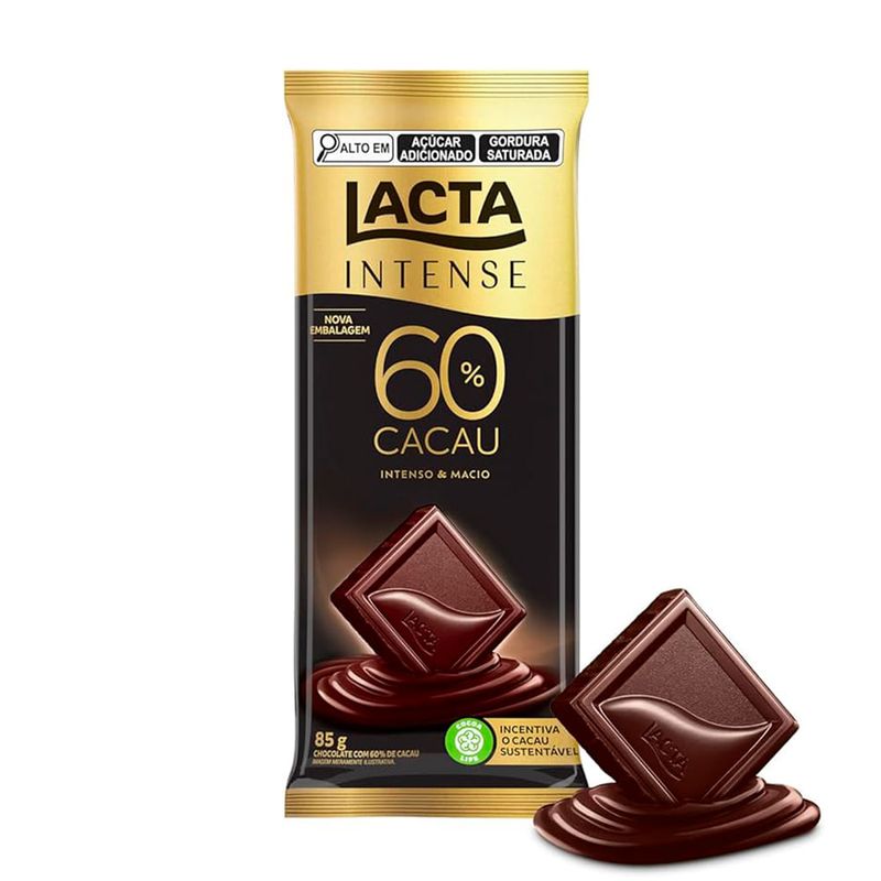 Chocolate 60% Cacau Lacta Intense 85g - Casa Santa Luzia