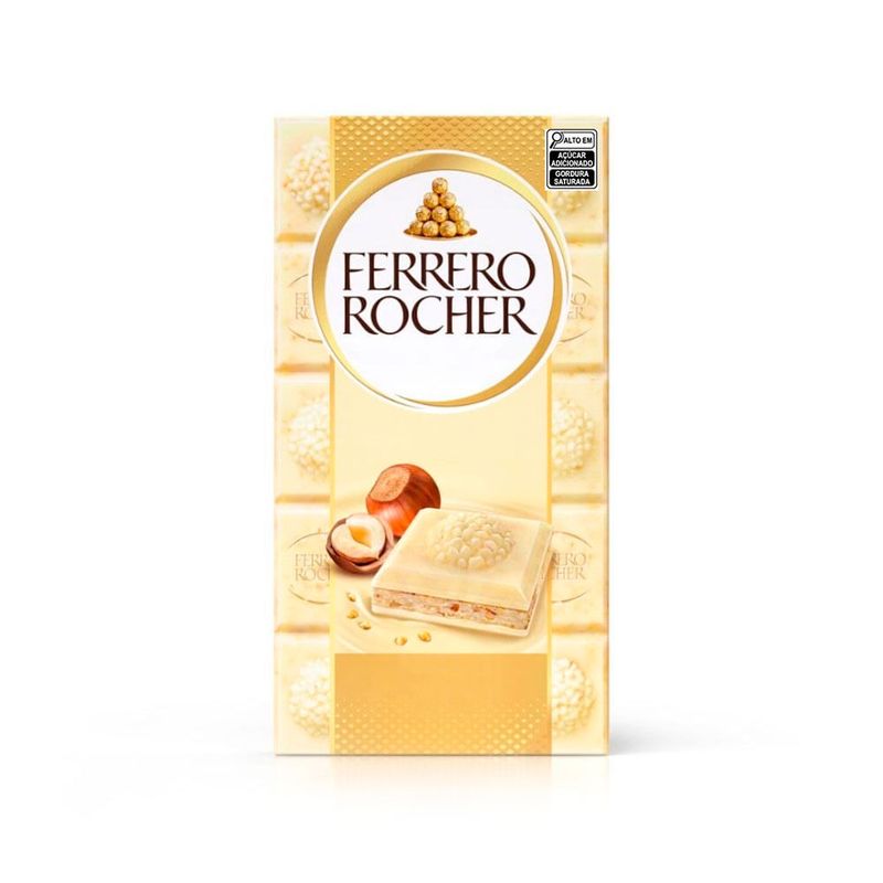Barra de Chocolate Branco com Avelã Ferrero 90g - Casa Santa Luzia