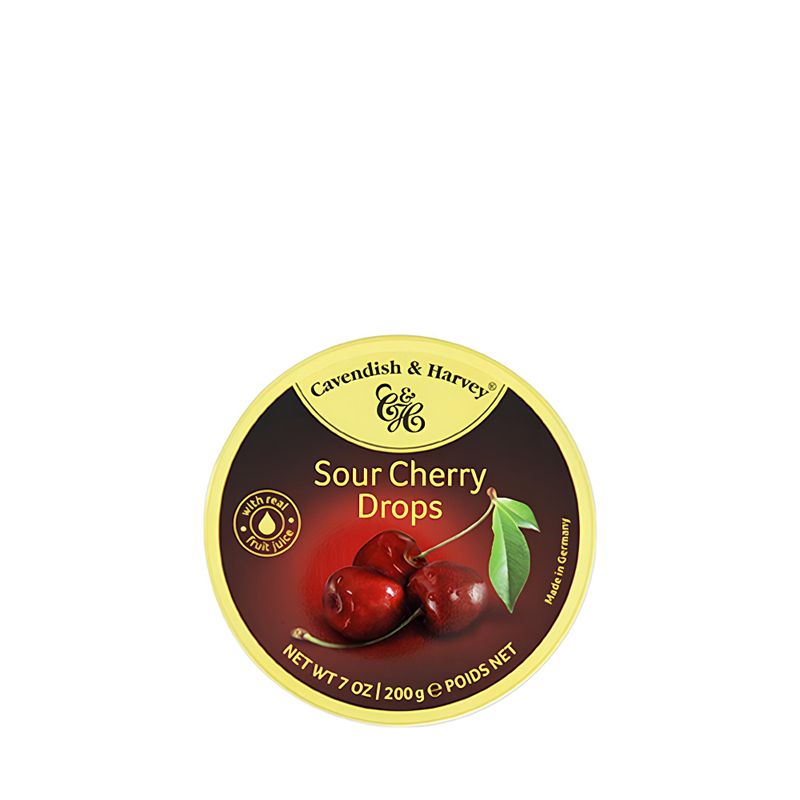 Bala Sour Cherry Drops Cavendish & Harvey 200g - Casa Santa Luzia Bala Sour Cherry Drops Cavendish & Harvey 200g - Casa Santa Luzia