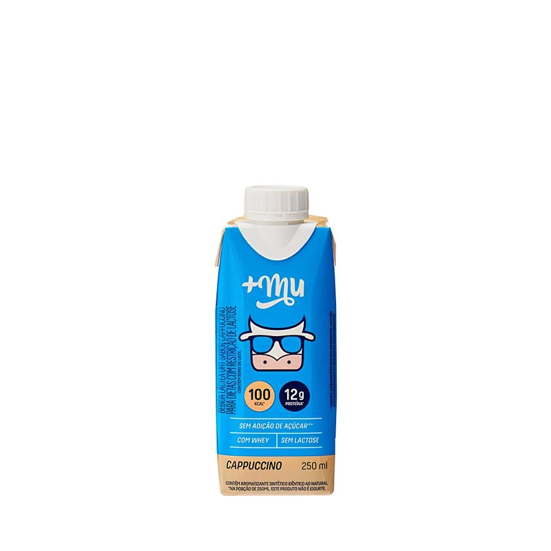 Bebida +MU Whey Sem Açúcar Lactose Cappuccino - 250ml - Casa Santa