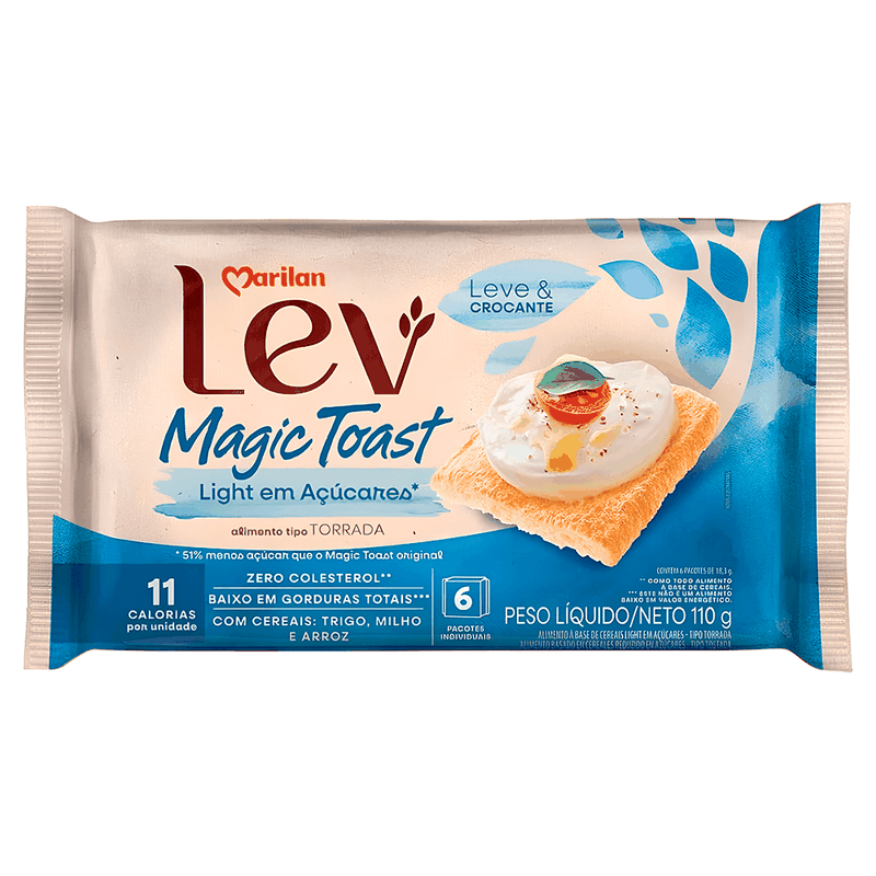マリモ！ Torrada Marilan Lev Magic Toast Light em Açúcares - 110g - Casa